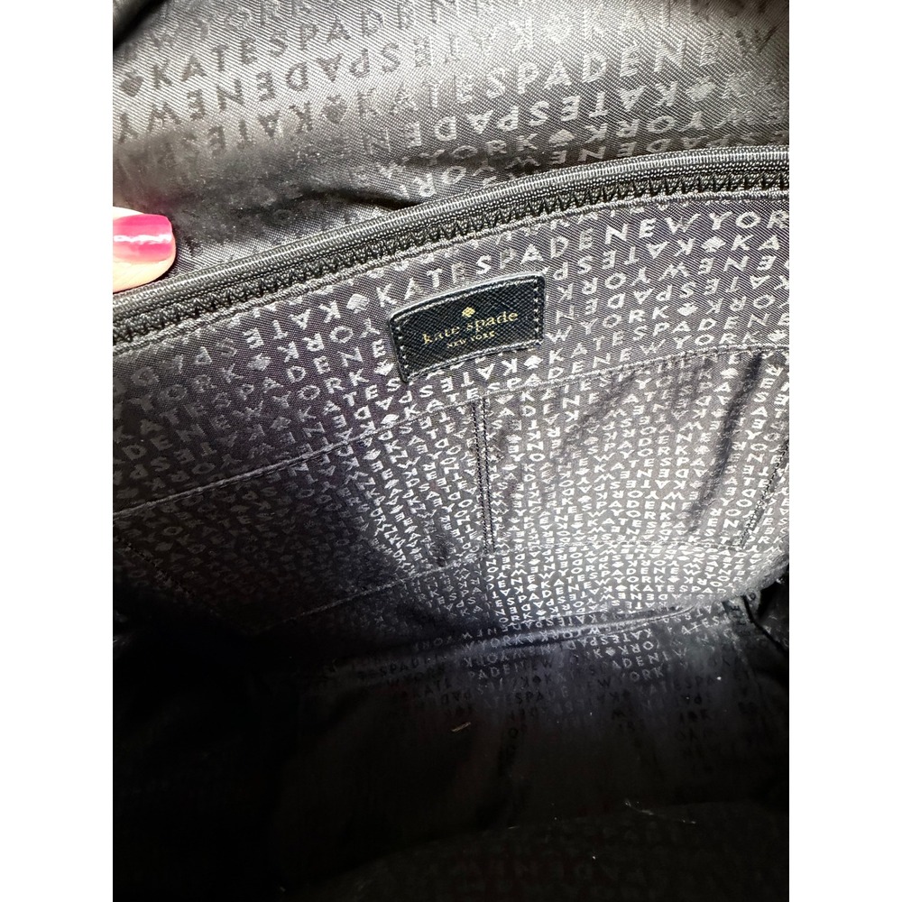 Kate Spade New York Black Nylon Saffiano Leather Backpack Classic with Dust Bag - Picture 15 of 16